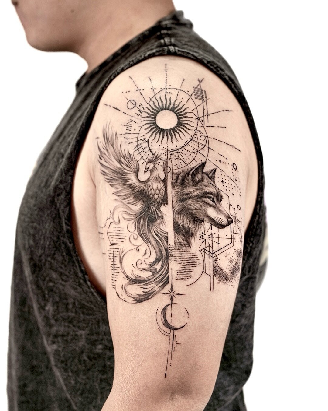 Two Spirits, One Balance, tattoo by Onggoman
